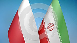 Poland and Iran two flags