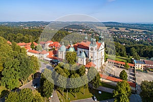Kalwaria Zebrzydowska in Poland. Church, monastery and Calvary photo