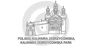 Poland, Kalwaria Zebrzydowska, Kalwaria Zebrzydowska Park travel landmark vector illustration