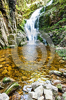 Poland. The Karkonosze National Park (biosphere reserve) - Kamienczyk waterfall