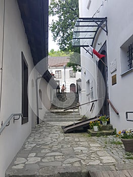 Poland, Kazimierz Dolny - the alley and stairs. photo