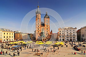 Poland, Krakow, Main Market Square, St Mary Church