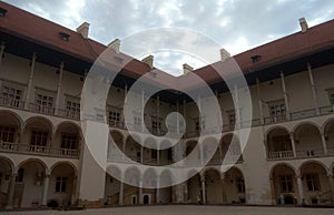 Poland, Krakow, Wawel Royal Castle, Renaissance Courtyard