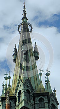 Poland, Krakow, Zamoyskiego St. 2, Saint Joseph\'s Church, church spire