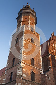 Poland, KrakÃÂ³w, Kazimierz, Bell Tower and West End of Corpus C