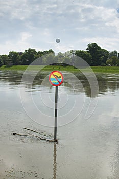 Poland, KrakÃ³w, Flooded River Embankments, Sightseeing Baloon