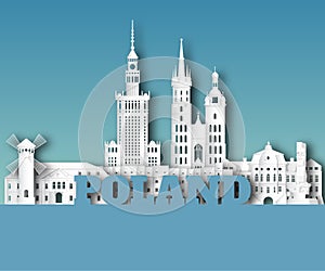 Poland Landmark Global Travel And Journey paper background. Vector Design Template.used for your advertisement, book, banner,