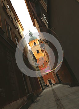 Poland, a lane in the old city of Warsaw,