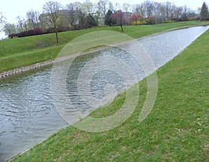 Poland, Lodz, Helenow Park, channel for rowers