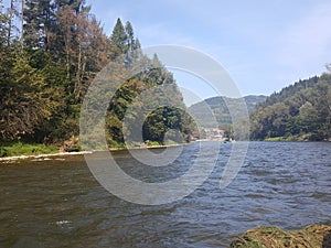 Poland, Malopolska, Pieniny - Dunajec river rafting.