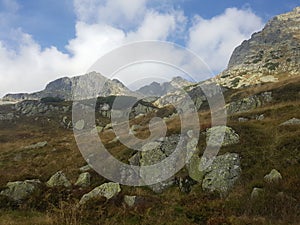 Poland, Malopolska, Tatra mountains - the Maly Kozi Wierch and Zamarla Turnia mounts.