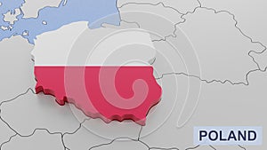 Poland map 3D illustration
