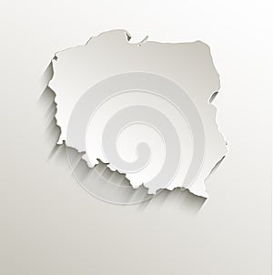 Poland map card paper 3D natural