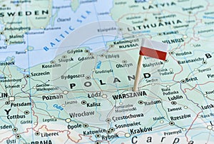 Poland map flag pin