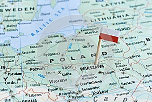 Poland map flag pin photo