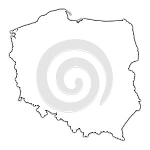 Poland map with shadow photo