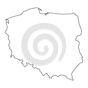 Poland map symbol shape, travel web flat concept icon vector illustration