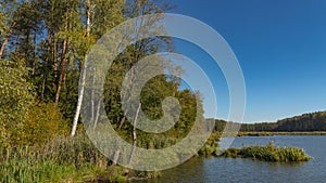 Poland, nature trail by the lake.