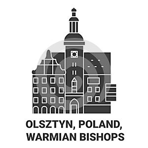Poland, Olsztyn, Warmian Bishops travel landmark vector illustration photo