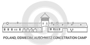 Poland, Oswiecim, Auschwitz Concetration Camp, travel landmark vector illustration photo