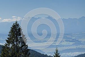 Poland, Panoramic Viev of Tatra Mountains