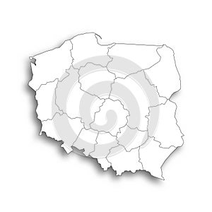 Poland political map of administrative divisions