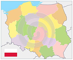 Poland Political Map. No text