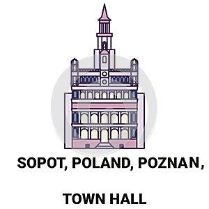 Poland, Pozna, Town Hall travel landmark vector illustration photo