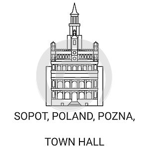 Poland, Pozna, Town Hall travel landmark vector illustration photo