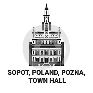 Poland, Pozna, Town Hall travel landmark vector illustration photo