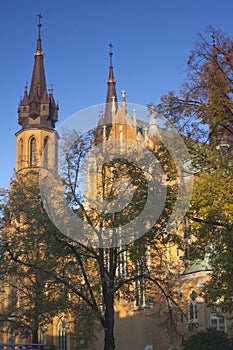 Poland, Radom, Cathedral sunlit in the afternoon