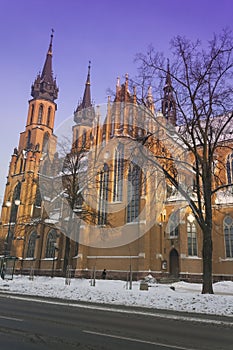 Poland, Radom, Cathedral, Winter, clear sky