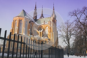 Poland, Radom, Cathedral, Winter, clear sky