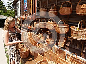 Poland. Sale of craft products in Kazimezhe Dolnom