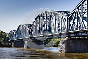 Poland - Torun famous truss bridge over Vistula river. Transport