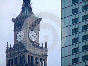 Poland, Warsaw, Palace of culture and science, modern building