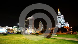 Poland. Warsaw. Stalin`s skyscraper in the center of Warsaw.