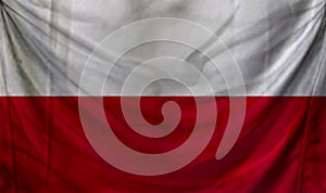 Poland Wave Flag Close Up