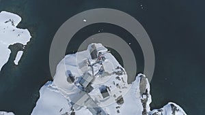 Polar antarctica vernadsky base aerial view