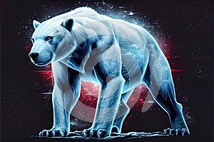 polar arctic bear close-up illustration Generative AI