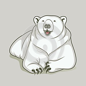 Polar Bear antartica cartoon Illustration