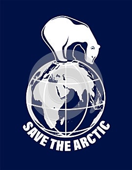 Polar bear arctic host vector icon
