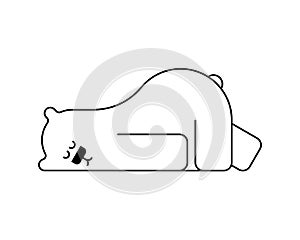 Polar bear asleep. Beast is sleeping. vector illustration