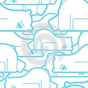 Polar bear asleep pattern seamless. Beast is sleeping background . vector texture