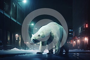 Polar bear city. Generate Ai