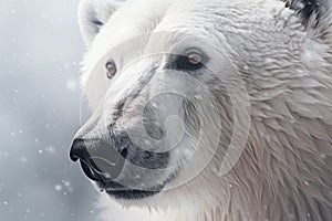 Polar bear closeup nature. Generate Ai