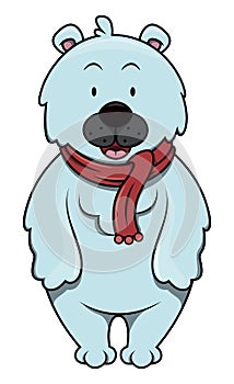 Polar Bear Coldly Cartoon Color Illustration
