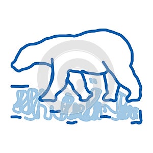 polar bear doodle icon hand drawn illustration