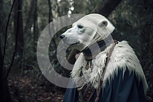 a polar bear dressed as conquistador