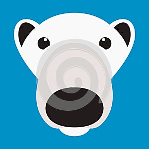polar bear face vector illustration flat style front
